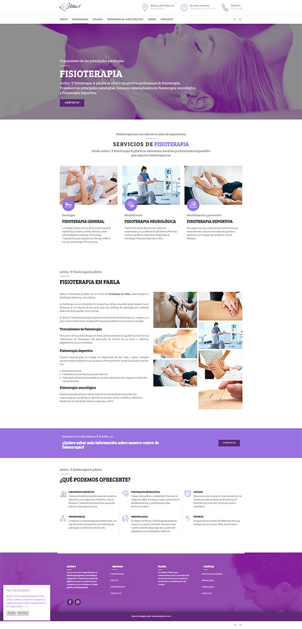 Diseño de página web para clínica de fisioterapia