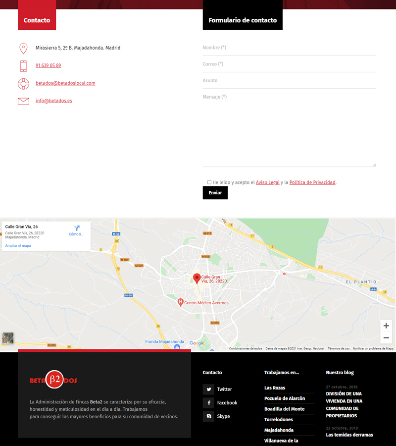 Diseño de página web para gestoria, administración de fincas en Majadahonda