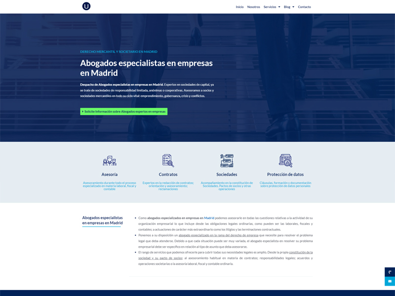 Posicionamiento de páginas web para despacho de abogados en Madrid